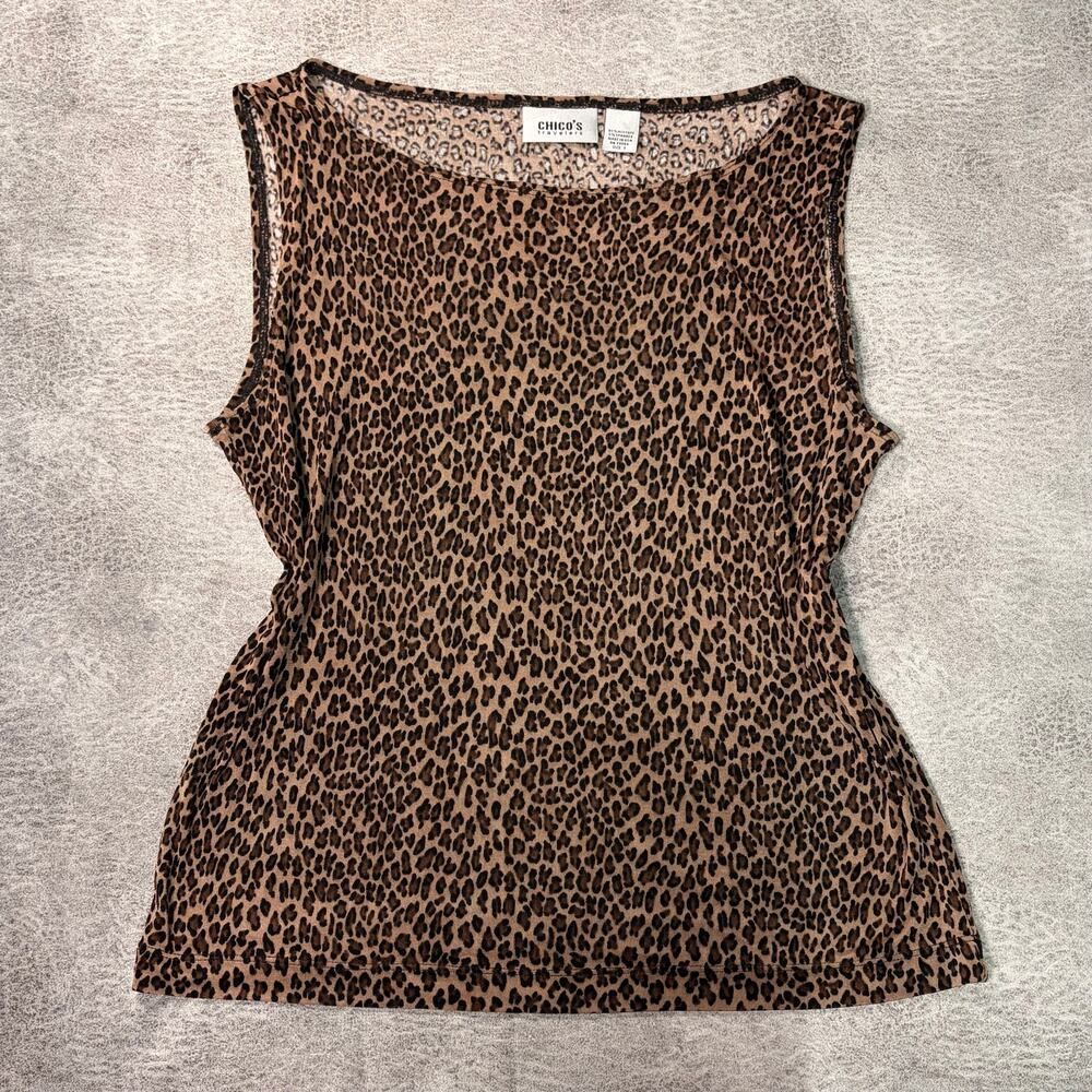 Vintage Chicos Leopard Print Tank Top